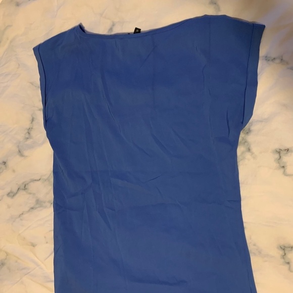 Express Blue Criss-Cross Tee Blouse - Picture 4 of 5